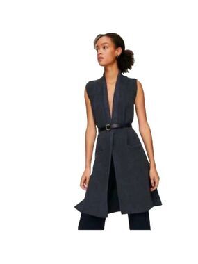 Wilfred 100% Wool Olivie Wool Sleeveless Sweater Vest Size XXS Dark Grey